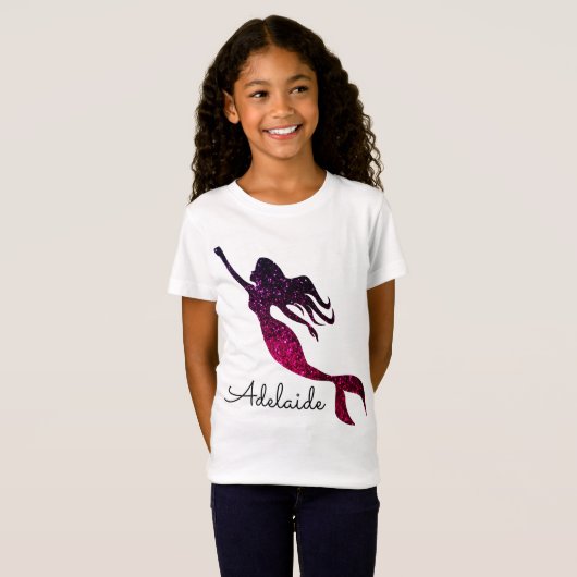 Schattig Roze & Paarse Zeemeermin | Persoonlijke n T-shirt (Voorkant volledig)