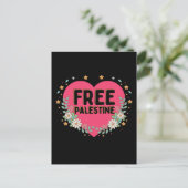 schattig roze Palestina hart grafisch ontwerp Briefkaart (Staand voorkant)