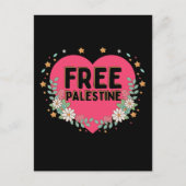 schattig roze Palestina hart grafisch ontwerp Briefkaart (Voorkant)