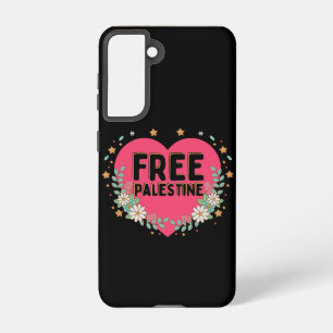 schattig roze Palestina hart grafisch ontwerp Samsung Galaxy Hoesje