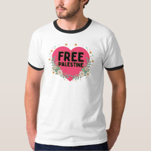 schattig roze Palestina hart grafisch ontwerp T-shirt