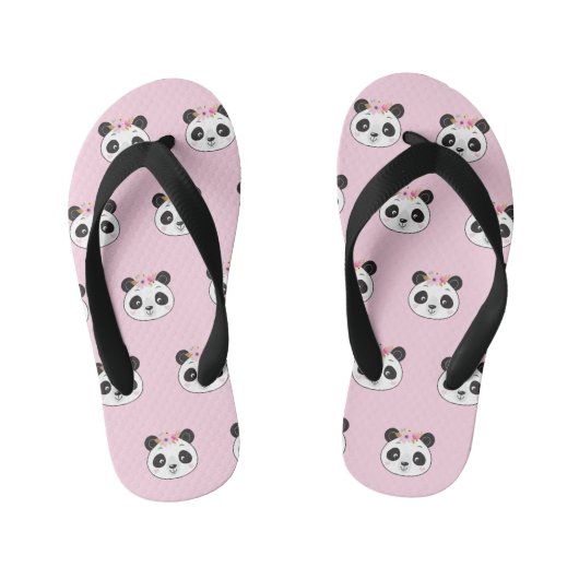 Schattig Roze Panda Gezicht Meisjesachtig Kinder Teenslippers (Voetbed)