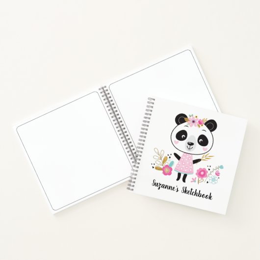 Schattig roze panda Kinder artiest schetsboek Noti Notitieboek (Binnen)