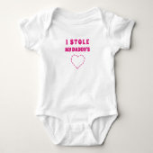 Schattig roze papa's hart romper (Voorkant)