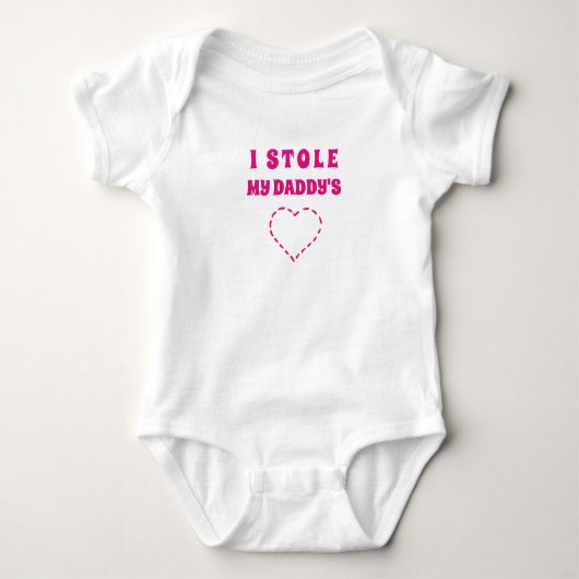 Schattig roze papa's hart romper (Voorkant)