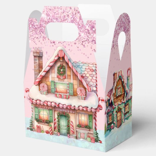 Schattig Roze Pastel Gingerbread House Bedankdoosjes (Geopend)