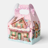 Schattig Roze Pastel Gingerbread House Bedankdoosjes (Voorkant Zijde)