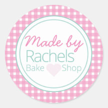Schattig roze pastel gingham gemaakt door bakkerij