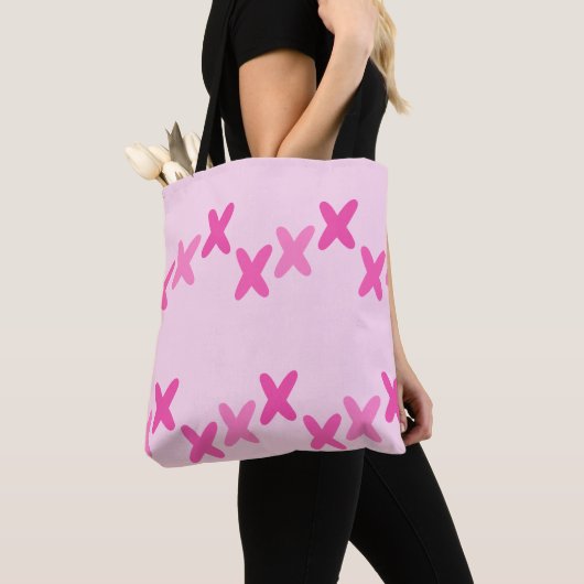Schattig roze patroon Canvas tas (Dichtbij)