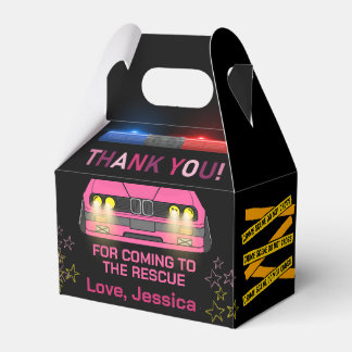 Schattig roze Politie Meisje Verjaardagsfeest Bedankdoosjes