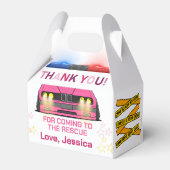 Schattig roze Politie Meisje Verjaardagsfeest Bedankdoosjes (Achterkant)