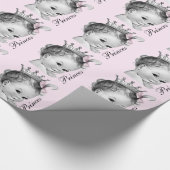 Schattig Roze Prinses Baby shower Cadeaupapier (Hoek)