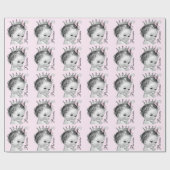 Schattig Roze Prinses Baby shower Cadeaupapier (Vlak)