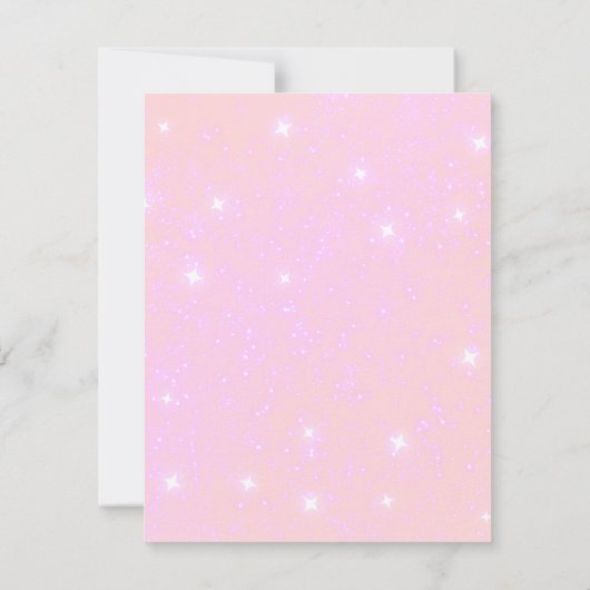 Schattig roze prinses verjaardag flat dank u kaart (Achterkant)