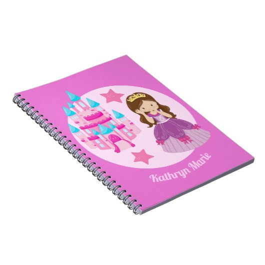 Schattig Roze Prinsessenkasteel Sprookje Notitieboek (Rechterzijde)