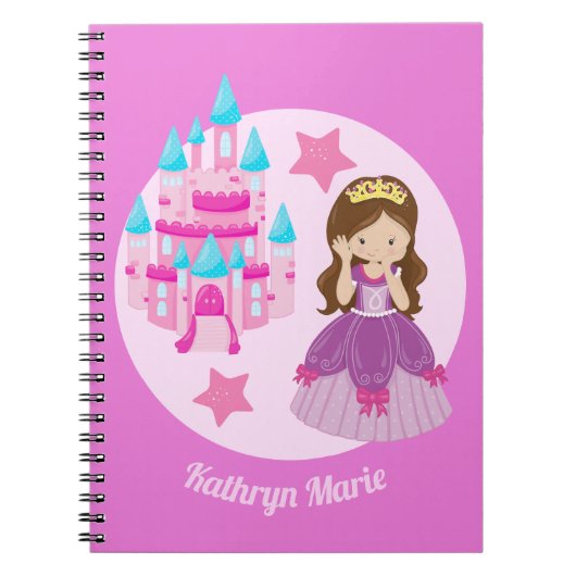 Schattig Roze Prinsessenkasteel Sprookje Notitieboek (Voorkant)
