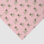 Schattig roze Pug Puppies Patroon Tissuepapier (Detail)