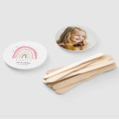 Schattig roze regenboog kinderen verjaardagsfeestf handwaaier (Niet-gemonteerd)