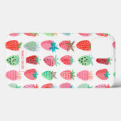 schattig roze & rode aardbei zomer fruit patroon Case-Mate iPhone case (Achterkant (horizontaal))