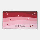 Schattig roze & rood Abstract Patroon Sterren Tren Bureaumat (Voorkant)