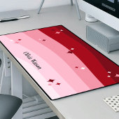 Schattig roze & rood Abstract Patroon Sterren Tren Bureaumat