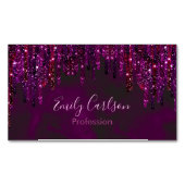 Schattig Roze Rood Eenhoorn Glitter Drips Magnetisch Visitekaartje (Voorkant)