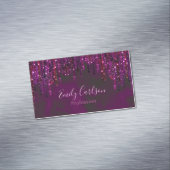 Schattig Roze Rood Eenhoorn Glitter Drips Magnetisch Visitekaartje (Voorbeeld)