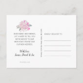 Schattig Roze Rose Hydrangea Waterverf Bloemen Bew Aankondigingskaart (Achterkant)