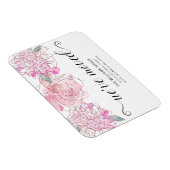 Schattig Roze Rose Hydrangea Waterverf Bloemen Bew Magneet (Rechterzijde)