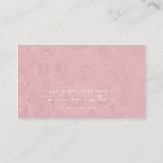 Schattig roze rozen haar en make-up Visitekaartje (Achterkant)