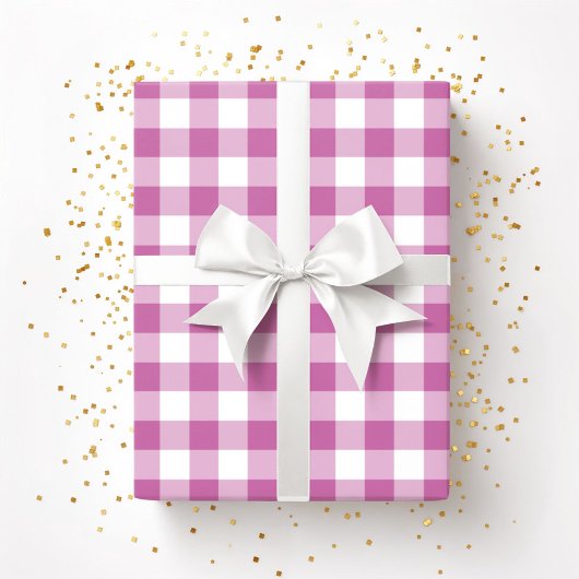 Schattig roze ruitjespatroon cadeaupapier