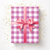 Schattig roze ruitjespatroon cadeaupapier