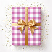 Schattig roze ruitjespatroon cadeaupapier