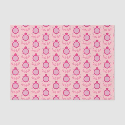 Schattig roze schildpad babe tissue papier (Voorkant)