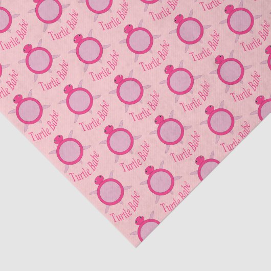 Schattig roze schildpad babe tissue papier (Detail)