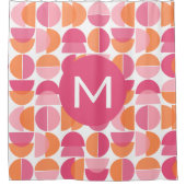 Schattig roze Sinaasappel midden eeuw modern monog Douchegordijn (Voorkant)