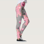 schattig roze skelet Halloween met snoep Leggings (Rechts)