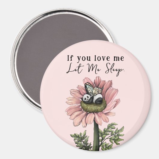 Schattig Roze Slapen Panda Beer Fairy Sierkussen Magneet (Voorkant / Achterkant)