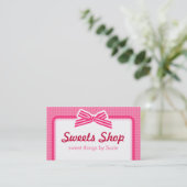 Schattig roze snoepjes Visitekaartje (Staand voorkant)