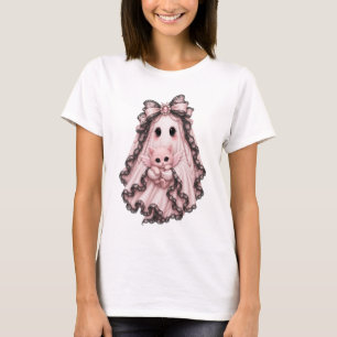 Schattig Roze Spin Ghost Halloween T-Shirt Coque