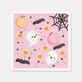 Schattig roze spook Halloween Verjaardagsfeestje M Servet (Voorkant)