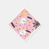 Schattig roze spook Halloween Verjaardagsfeestje M Servet (Hoek)