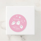 Schattig roze spook jongen halloween Baby shower Bedankjes Labels (In situ)