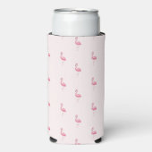 Schattig roze staand flamingo patroon seltzer blikjeskoeler (Seltzer Voorkant)