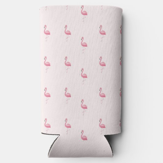 Schattig roze staand flamingo patroon seltzer blikjeskoeler (Achterkant)