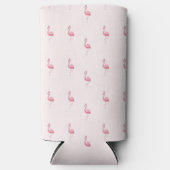 Schattig roze staand flamingo patroon seltzer blikjeskoeler (Voorkant)