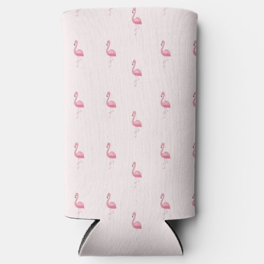 Schattig roze staand flamingo patroon seltzer blikjeskoeler (Voorkant)