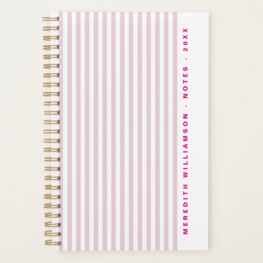 Schattig Roze Streep Modern Persoonlijk Planner (Voorkant)
