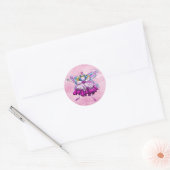 Schattig roze suiker pruim fee bedrukt juweel effe ronde sticker (Envelop)