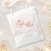Schattig roze teddybeer ballon meisje Baby shower Bedankzakje (Geknipt)